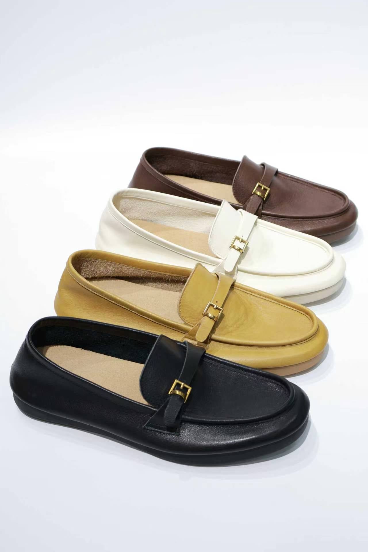 Premium Glue-Free Leather Loafers - Ultra-Soft & Professional Comfort for Commuting